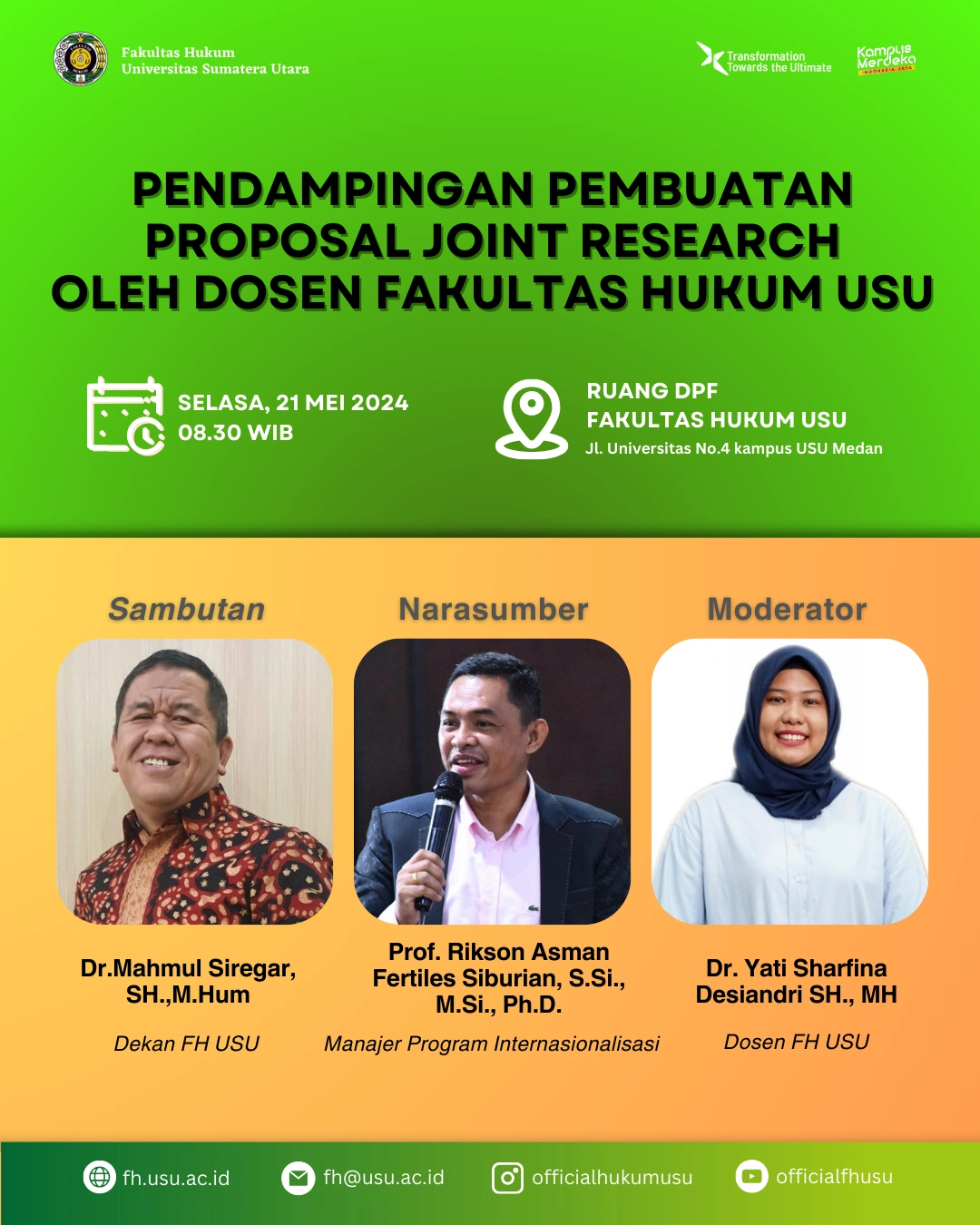 ASSISTANCE IN MAKING JOINT RESEARCH PROPOSALS BY USU LAW FACULTY LECTURERS